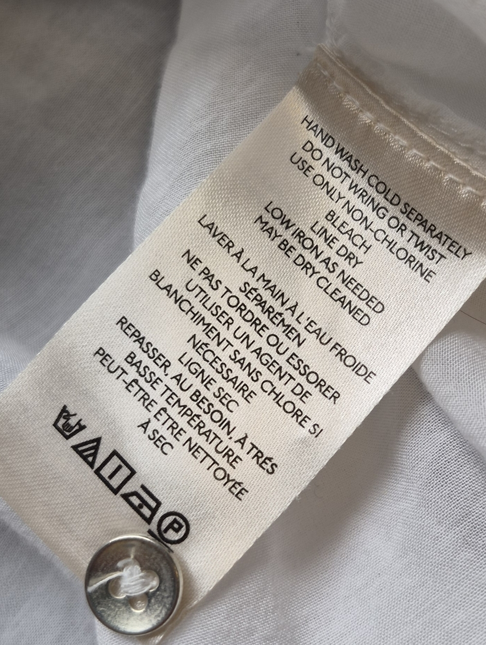 Lightweight White Women's Button Henley Blouse - Picture 15 of 16